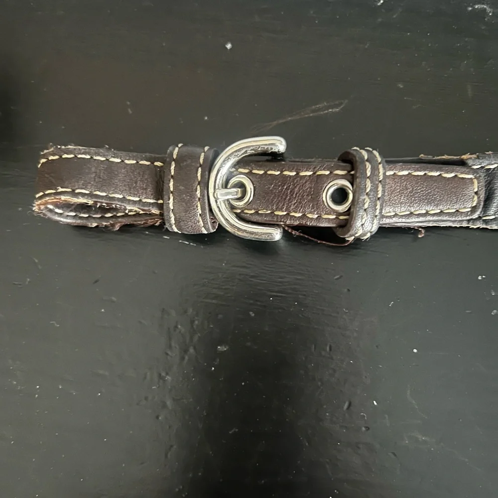 Coach Brown Leather Bag Strap with Stitching